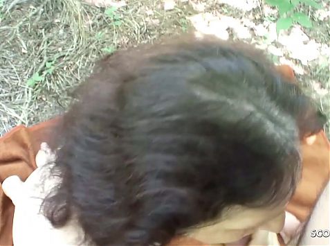 74yr old Granny with Hairy Pussy – POV Outdoor Sex with Teen